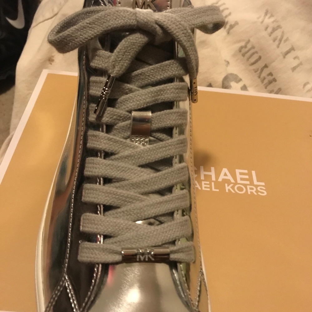 Michael Kors Silver High-top Sneakers - Picture 3 of 4